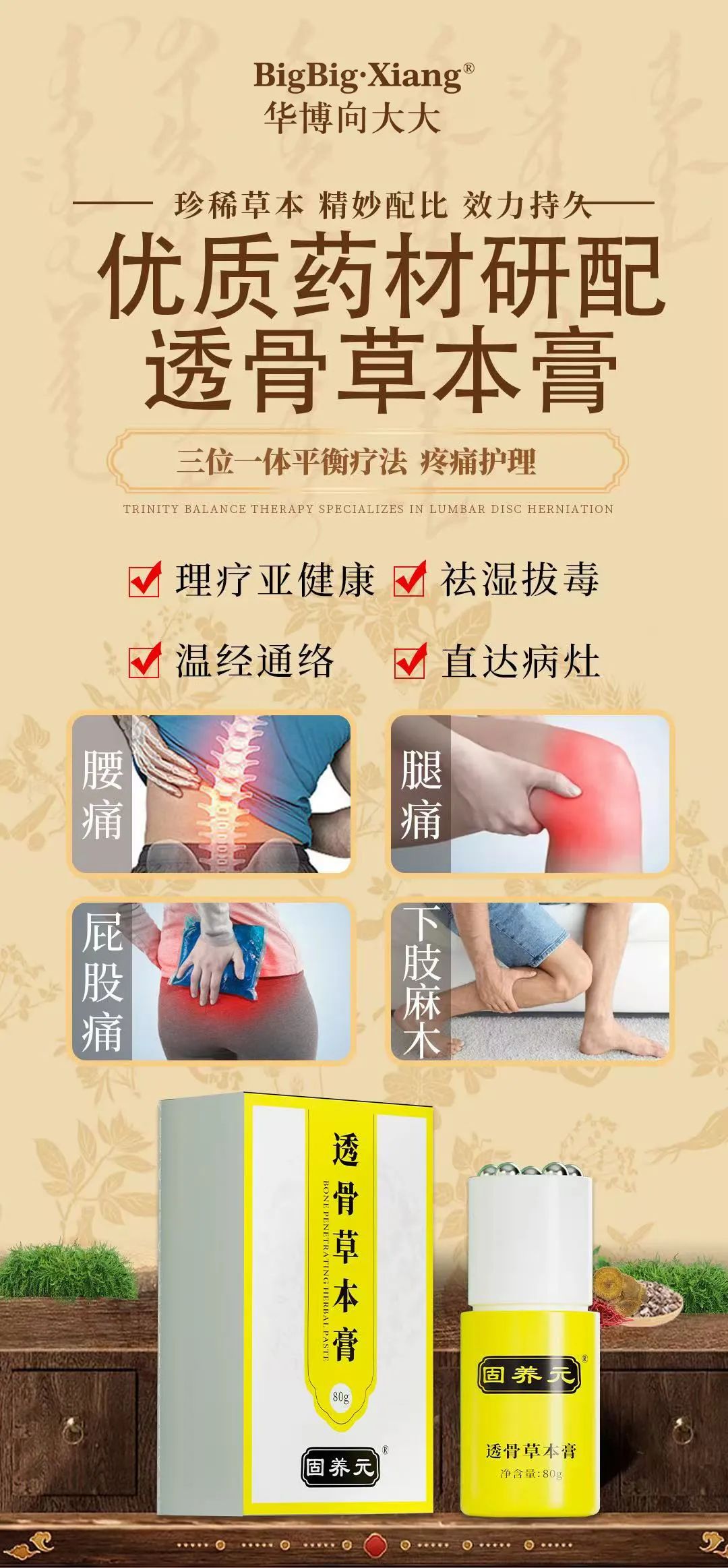 向大大内衣固养元透骨草本膏